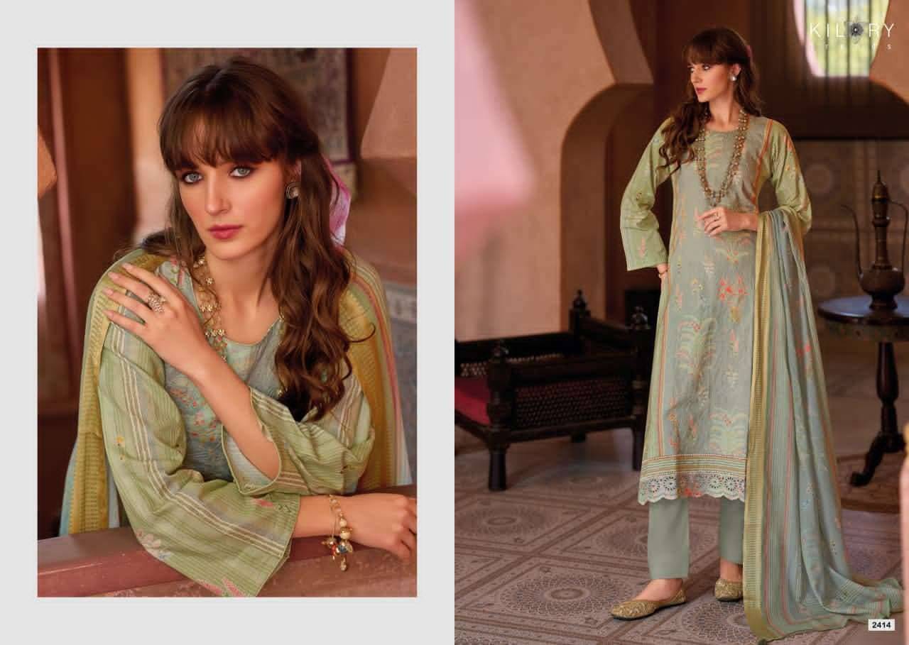 ZAIENA By KILORY TRENDS 2411 To 2416 Series Beautiful Festive Suits Colorful Stylish Fancy Casual Wear PURE LAWN COTTON Dresses At Wholesale Price